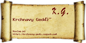 Krchnavy Gedő névjegykártya